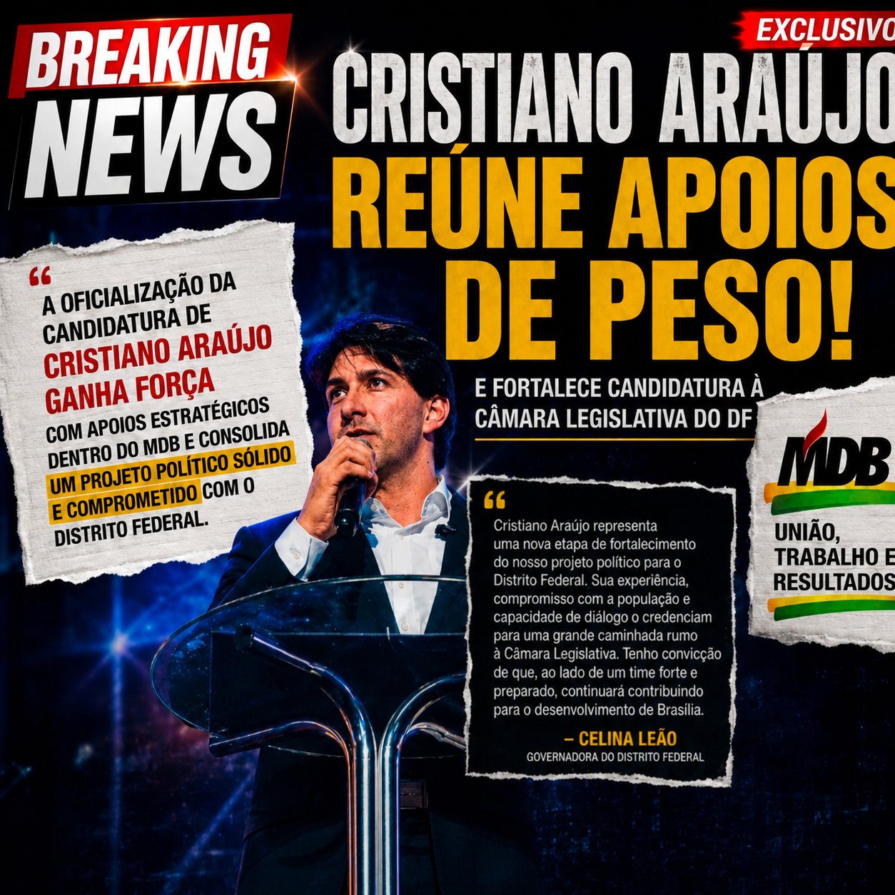 Cristiano Araújo ganha protagonismo no cenário eleitoral e consolida uma ampla frente de apoio político no DF